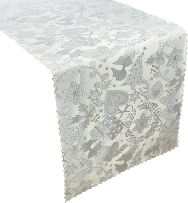 Produktbild von Zweiseitige Fleckenresistente Tischtuchläufer Z-3408 Silber 40x80 cm
