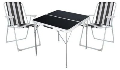 Produktbild von 3-teiliges Campingmöbel Set Outdoor Campingstuhl Tisch Aluminium
