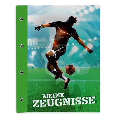 Produktbild von itenga Zeugnismappe A4 mit Schraubverschluss Motiv Fußball