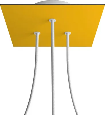 Image de Creative-Cables Rosace Rose-One carrée, 200 mm, avec 3 trous et 4 trous latéraux