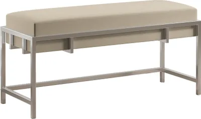 Produktbild von BETTSO Dunkelbeige LAMO 80 Polsterbank in modernem Stil, auf einem Chromgestell