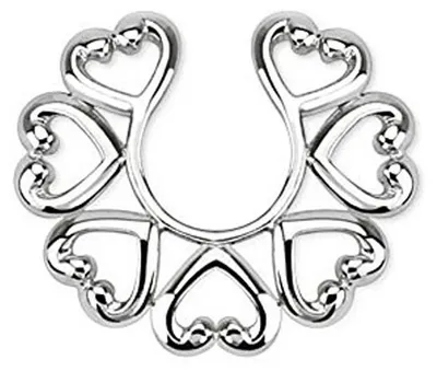 Produktbild von Fake Brustwarzenpiercing zum Klemmen: Schild Nippel-Piercing Herz