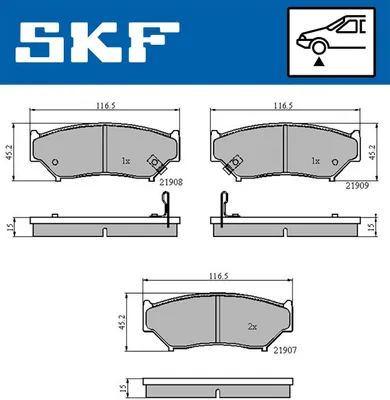 Produktbild von SKF Bremsbeläge Satz Vorne Bremsklötze für SUZUKI JIMNY (FJ) VKBP 80572 A