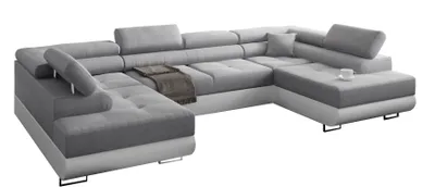 A U-shaped sectional sofa.