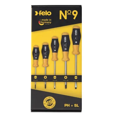 Produktbild von Felo Serie 9 Schraubendreher-Set PH mit 2K-Griff, 5-teilig