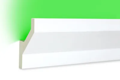 Produktbild von HEXIM LED Stuckleisten aus Polyurethanganzes Paket- Indirekte Beleuchtung mit modernen Deckenleisten, lichtundurchlässig, leicht und schlagzäh - (64 Meter Sparpaket LED-10 75x45mm) Lichtvouten, Profil