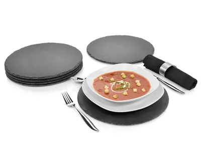Produktbild von SÄNGER Schieferplatten Set rund 6 teilig 30 cm