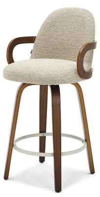 Immagine prodotto di Sgabello da bar imbottito DAISY - beige/noce