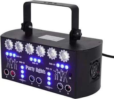 Produktbild von Kompaktes professionelles DJ Discolicht - DMX Bühnenlaser - Soundsteuerung - Eingebauter Lüfter - Mit Fernbedienung - Für Bar Hochzeit Party - Schwarz
