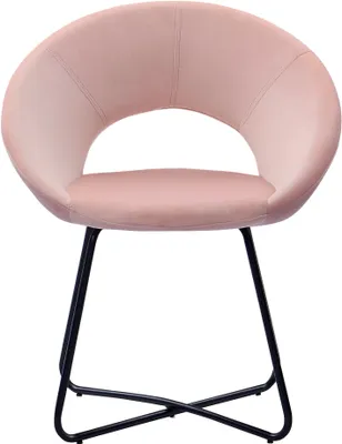Produktbild von SAM® Schalenstuhl Samtbezug rosa Gestell schwarz LENNY