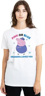 Obrázek produktu pro Prasátko Peppa - dámské tričko "Růžové nebo modré prasátko tě miluje" TV21650 (XL) (Bílá)