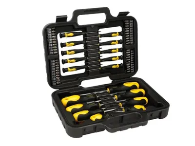 Produktbild von Toolland Edelstahl-Schraubendreher-Bits aus Chrom-Vanadium CrV, Schraubendreher-Bitset, 58-teilig