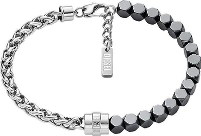 Produktbild von Diesel Font Herren Silberfarbenes Edelstahlarmband, DX1647931