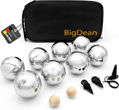 Produktbild von BigDean Boule Set mit 8 Boule Kugeln aus hochwertigem Edelstahl