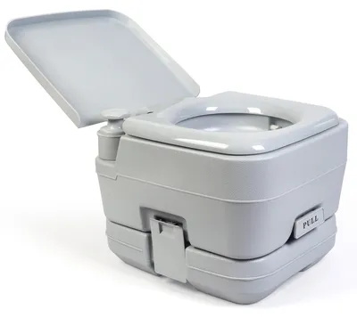 Produktbild von Briebe WC1194 Tragbare Campingtoilette 10L Chemietoilette, Klo für Camper, Camping, Caravan WC Grau