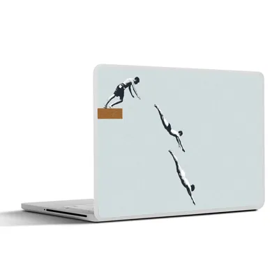 Produktbild von MuchoWow® Laptop Aufkleber Sticker Cover Weinglas - Männer - Vintage 32.5x23.5 cm - Sticker für Laptop - Selbstklebend