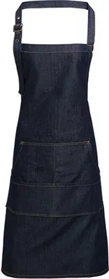 Produktbild von Premier Workwear PR126 | Jeans Stitch Denim Bib Apron - 72 x 86 cm - Farbe: Indigo Denim (ca. Pantone 2767) - Größe: 72 x 86 cm