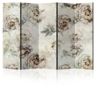 Zdjęcie produktu dla LUMASOUL Parawan jednostronny, parawan do wnętrz, motyw kwiatowy, 225x172 cm