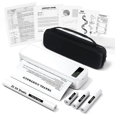 Zdjęcie produktu dla Drukarka termiczna przenośna - Bezatramentowa - A4 - Bluetooth - Z torbą