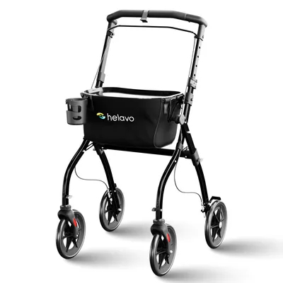 Produktbild von Helavo Wohnungsrollator 60 cm schmal Indoor Rollator mit Tablett & Korb