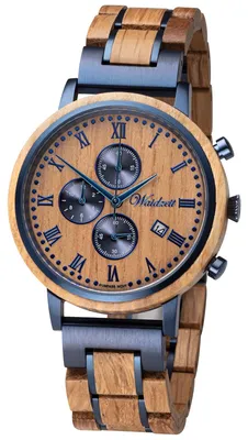 Produktbild von Waidzeit RU01W Rumuhr Chronograph Uhr Herren Holz Chrono Datum braun