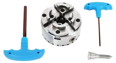 Produktbild von Holz-Drehbankfutter, selbstzentrierender Mechanismus, verstellbare Spannbreite, Silber