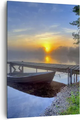 Produktbild von Bild auf Leinwand - Leinwandbild - Einteilig - Landschaft Meer Sommer Sonne - 70x100cm - Wand Bild - Wanddeko - Wandbilder - Leinwanddruck - Wanddekoration - Leinwand bilder - Wandbild - PA70x100-2226
