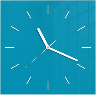 Produktbild von Wanduhr aus Glas mit Motiv Türkiser Hintergrund I- 30 x 30 cm - inkl. Aufhängesystem