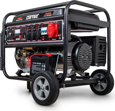 Produktbild von DeTec. Benzin Stromgenerator 7500 Watt | 18 PS Notstromaggregat 400V | 3-Phasen Stromerzeuger Notstromaggregat
