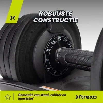 Produktbild von Verstellbare Hantel, 18-40 kg, Gewichtseinstellung mit Drehknopf, Eisenhanteln für Krafttraining, verstellbare Kurzhantel mit ergonomischem, rutschfesten Griff