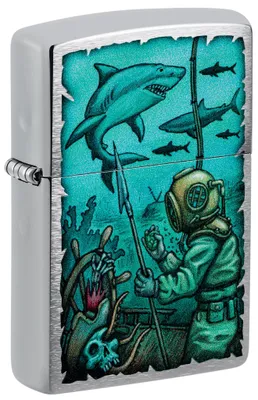 Produktbild von Zippo Sturmfeuerzeug - Nautical, Chrome Brushed, Color Image - Nachfüllbar - Wie