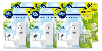 Produktbild von 6 x Ambi Pur Elektrischer Duftstecker Starterset - Morning Dew - Vorteilspackung - 6 Stücke