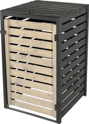 Produktbild von dobar Mülltonnenverkleidung 120 L, schwarz-grau, 67x69,5x112 cm
