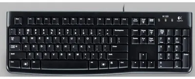 Produktbild von Logitech K120, Volle Größe (100%), Kabelgebunden, USB, QWERTZ, Schwarz