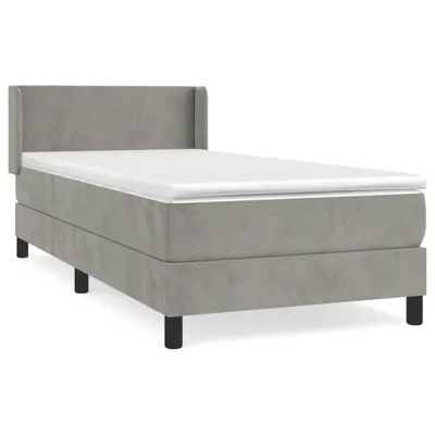Produktbild von vidaXL Boxspringbett mit Matratze Hellgrau 80x200 cm Samt