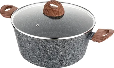 Produktbild von FLORINA Topf aus Aluminium (6,1 l) 28 cm I Kochtopf mit Glasdeckel I Soft-Touch Griff und 3-lagige Beschichtung I Antihaftbeschichtet I Ideal für Induktionsherd, Gasherd und Elektroherd