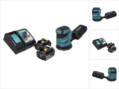 Produktbild von Makita DBO 180 RF Akku Exzenterschleifer 18 V 125 mm + 2x Akku 3,0 Ah + Ladegerät