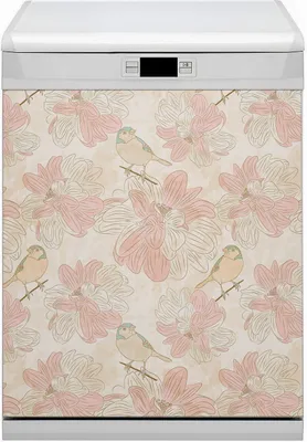 Produktbild von Magnet für Spülmaschine Abwaschbar 60x80 cm Magnet für Spülmaschine Magnetmatte Dekor - Beige Vögel