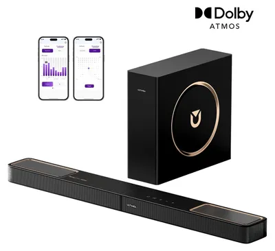 Imagen del producto de Barra de sonido – 3.1.2 canales con Dolby Atmos – Subwoofer de madera potente – Tecnología VoiceMX