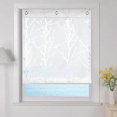 Productafbeelding van Azomor® Moderne, lichtdoorlatende rolgordijnen met verstelbare haakbevestiging, 100 x 140 cm