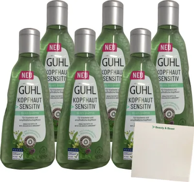 Produktbild von Guhl Shampoo Lindenblüten und Wasserminze 6er Pack (6x250ml Flasche) + usy Block