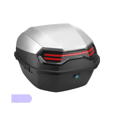 Zdjęcie produktu dla Kuferek Motocyklowy Uniwersalny 35 L Wykonany Z ABS I PP Wodoodporny Srebrny