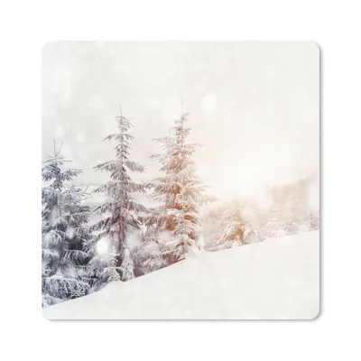 Produktbild von MuchoWow® Mauspad Mousepad Baum - Schnee - Winter 20x20 cm - Mousepads - Maus Mat - Pad - Mausunterlage - Desk Mat - Bureauartikeln