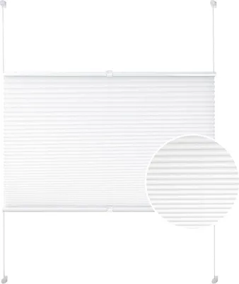Immagine prodotto di Tende a rullo Happyment – Tenda a rullo bianca – 120x130 cm – Isolante – Senza forature – Poliestere