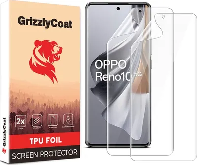 Produktbild von GrizzlyCoat OPPO Reno 10 Hydrogel TPU Displayschutz - Hüllenfreundlich + Applikator (2er Pack)