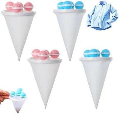 Produktbild von 4 Stück Filterbeutel Waschmaschine, Wiederverwendbar Fusselfänger Waschbälle, Tierhaarentferner Waschmaschine Für Entfernt Tierhaare& Fusseln& Flusen(2 Rosa + 2 Blau)