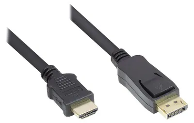 Produktbild von Good Connections Anschlusskabel DisplayPort 1.2 an HDMI - 24K vergoldete Kontakte - OFC - schwarz - 2m