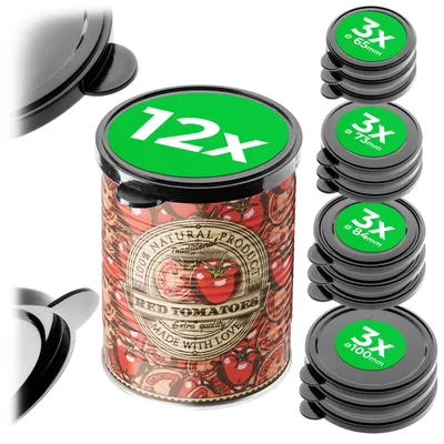 Dosendeckel-Set, 12 Stück, 4 Größen (65–100 mm), BPA-frei