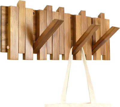 Produktbild von Wandgarderobe 5 Haken, Holz, natur, für Flur