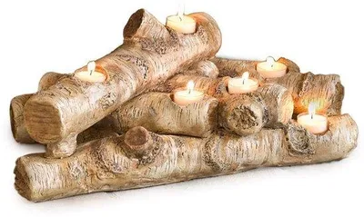 Obrázok produktu pre Držiak na polená z umelého dreva Resin Protz, hnedý, malý